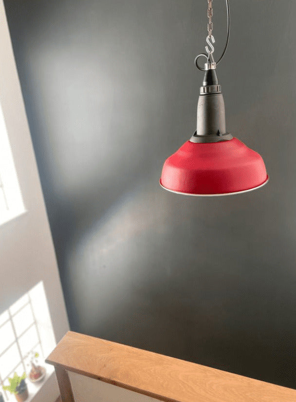 Lampe industrielle soviétique - suspension terracotta