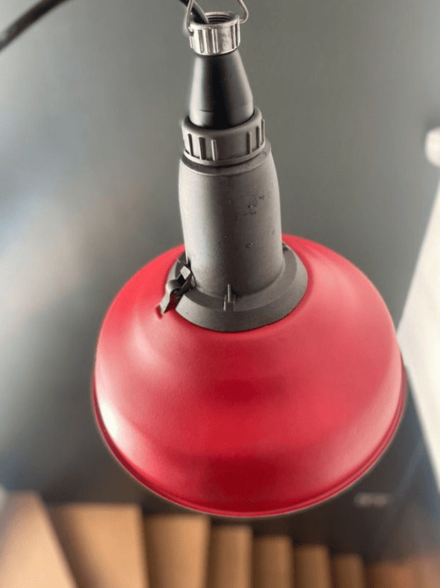 Lampe industrielle soviétique - suspension terracotta