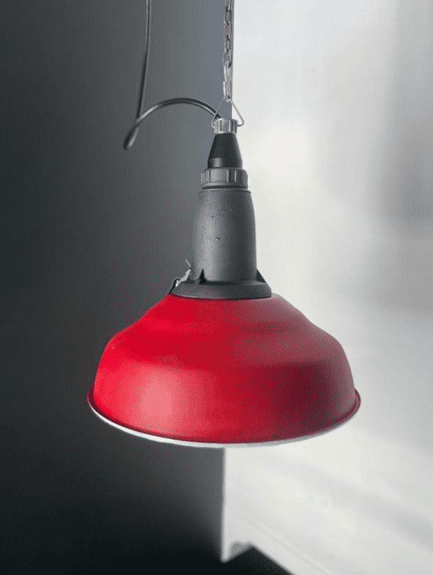 Lampe industrielle soviétique - suspension terracotta