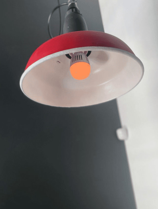 Lampe industrielle soviétique - suspension terracotta