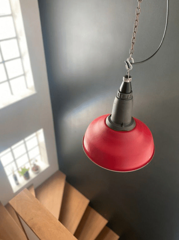 Lampe industrielle soviétique - suspension terracotta