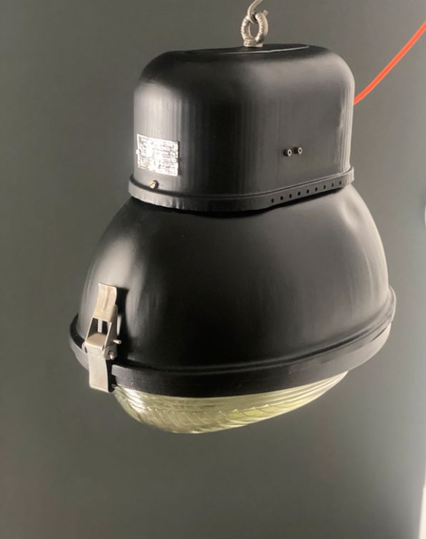 Lampe industrielle Mesko OURP-250 - 1977 Pologne 🇵🇱 Suspensions Miz Industrial