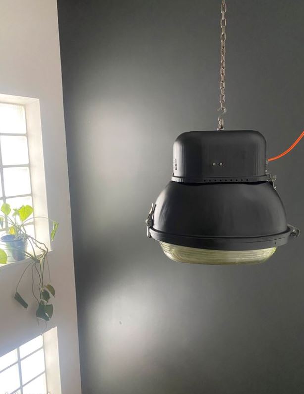 Lampe industrielle Mesko OURP-250 - 1977 Pologne 🇵🇱 Suspensions Miz Industrial