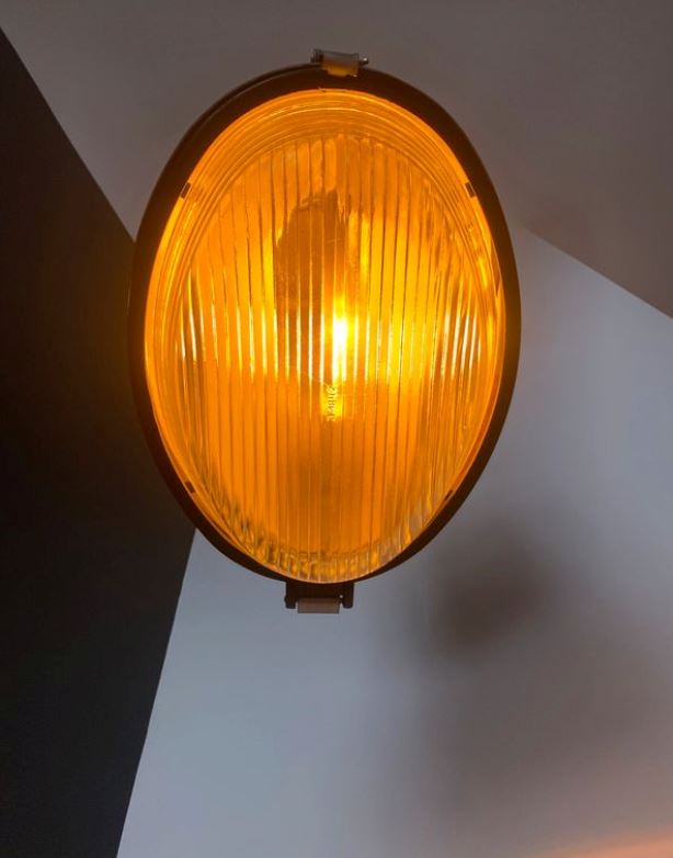 Lampe industrielle Mesko OURP-250 - 1977 Pologne 🇵🇱 Suspensions Miz Industrial